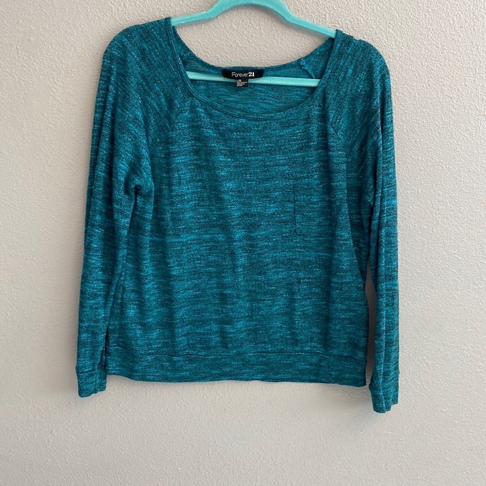 Teal long sleeve lightweight sweater- size large
